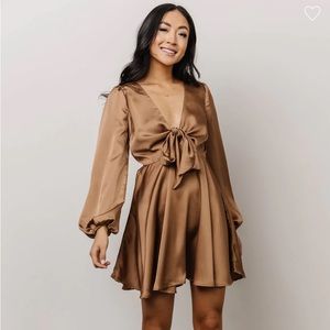 Baltic Born Woodbury Satin Mini Dress - Bronze
